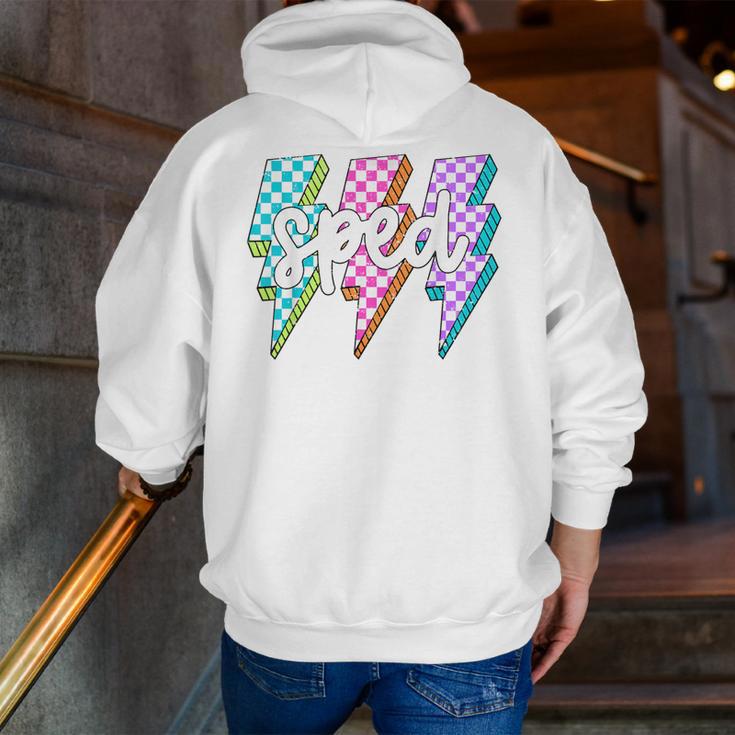 SPED Teacher Squad Lightning Bolt Special Education Men Zip Up Hoodie Back Print, funny gift SPED Teacher Squad Lightning Bolt Special Education Men Zip Up Hoodie Back Print, funny gift