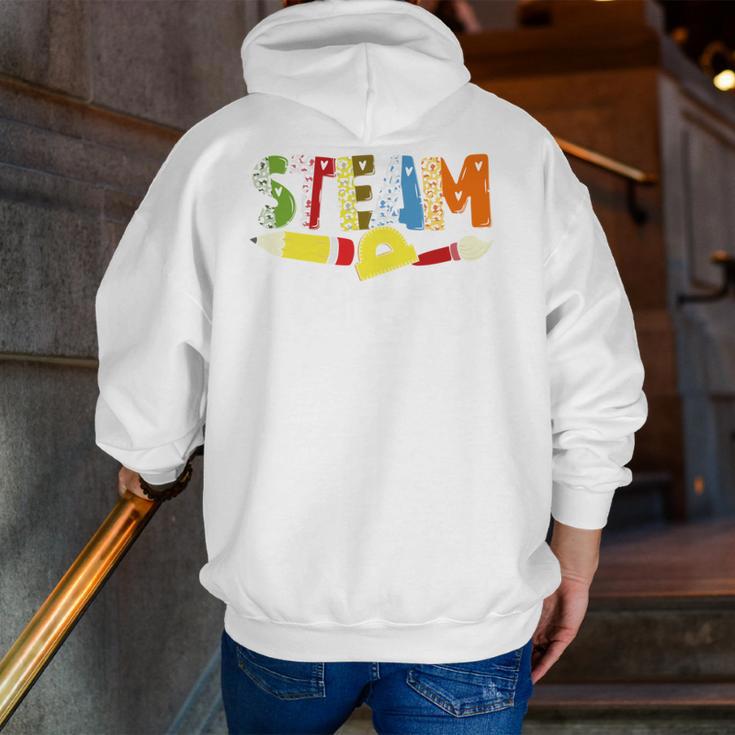 Steam Teacher Science Tech Engineering Arts Maker Men Zip Up Hoodie Back Print, Science Teacher Hoodies, funny gift