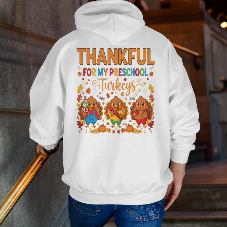 Teach Thanksgiving Teacher Thankful For My Preschool Turkeys Men Zip Up Hoodie Back Print, funny gift Teach Thanksgiving Teacher Thankful For My Preschool Turkeys Men Zip Up Hoodie Back Print, funny gift