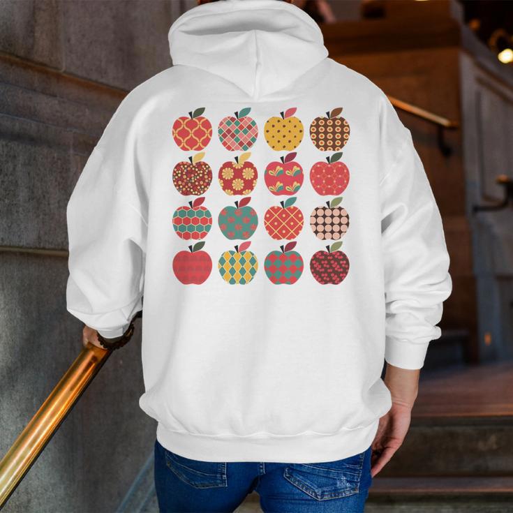 Teacher Apple Back To School Art For School Supplies Men Zip Up Hoodie Back Print, funny gift