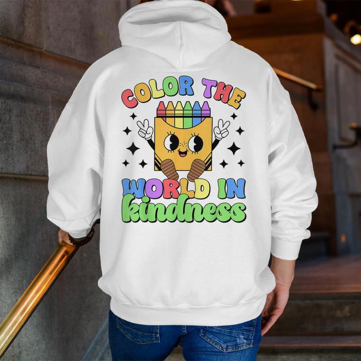 Teacher Back To School Color In Kindness Crayon Pencil Men Zip Up Hoodie Back Print, funny gift Teacher Back To School Color In Kindness Crayon Pencil Men Zip Up Hoodie Back Print, funny gift