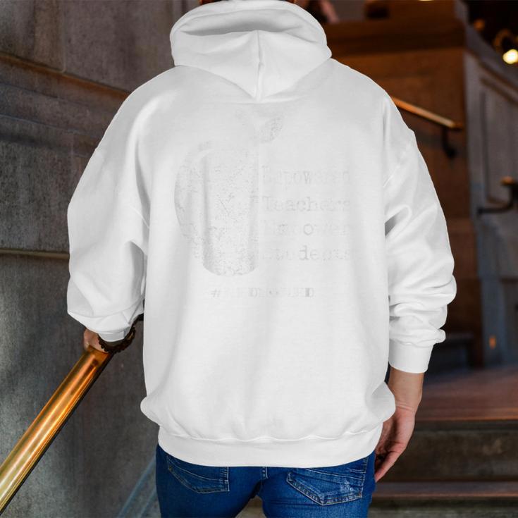 Teacher Empower Student Teacher Protest Supporter Red For Ed Men Zip Up Hoodie Back Print, funny gift