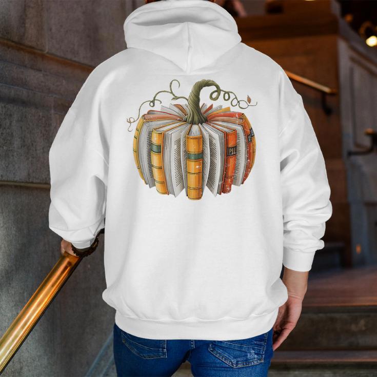 Teachers Students Fall Book Pumpkin Fall Librarians Bookworm Men Zip Up Hoodie Back Print, funny gift Teachers Students Fall Book Pumpkin Fall Librarians Bookworm Men Zip Up Hoodie Back Print, funny gift