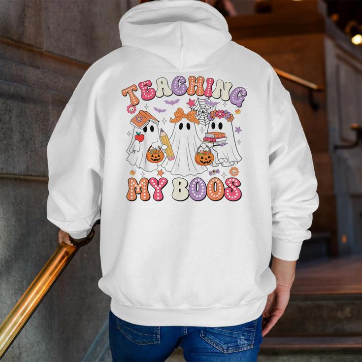 Teaching My Boos Cute Spooky Ghost Teacher Halloween Women Men Zip Up Hoodie Back Print, funny gift Teaching My Boos Cute Spooky Ghost Teacher Halloween Women Men Zip Up Hoodie Back Print, funny gift