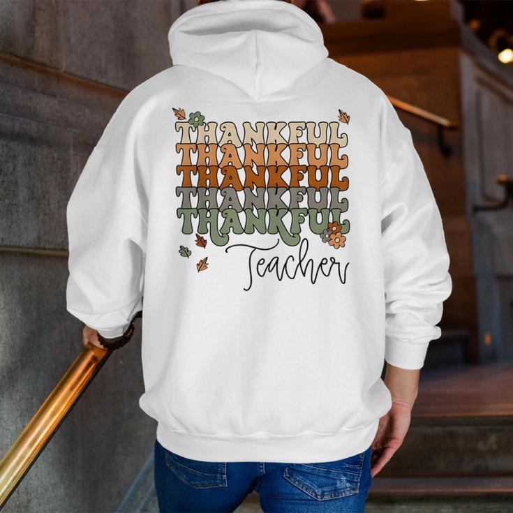 Thankful Teacher Thanksgiving Fall Pumpkin Turkey Men Zip Up Hoodie Back Print, funny gift Thankful Teacher Thanksgiving Fall Pumpkin Turkey Men Zip Up Hoodie Back Print, funny gift