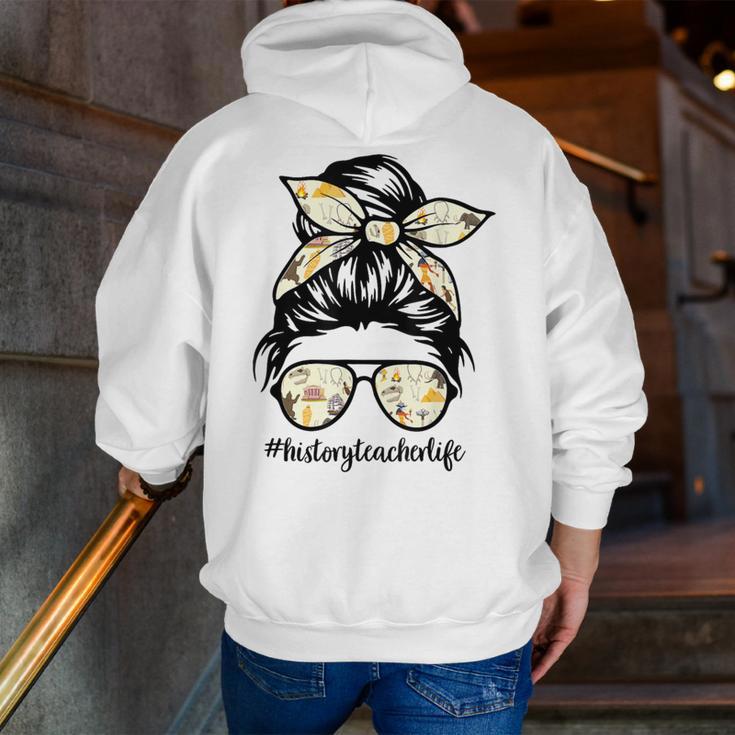 History Teacher Messy Bun Life Hair Glasses Men Zip Up Hoodie Back Print, History Teacher Hoodies, funny gift History Teacher Messy Bun Life Hair Glasses Men Zip Up Hoodie Back Print, History Teacher Hoodies, funny gift