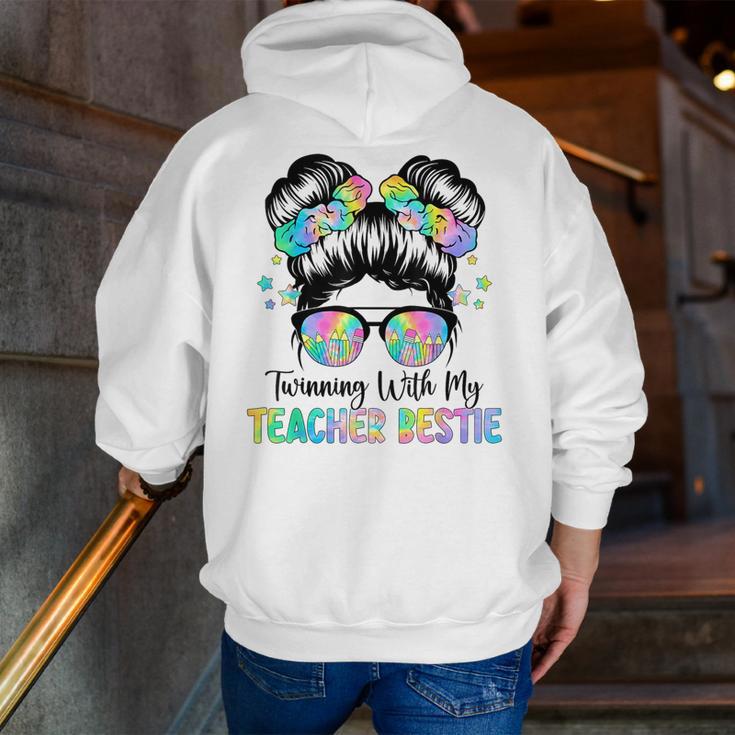 Twin Day Friends Teacher Twinning With My Bestie Men Zip Up Hoodie Back Print, funny gift