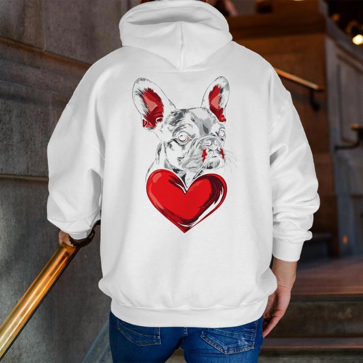 Valentine's Day Boston Terrier Dog Vector Men Zip Up Hoodie Back Print, funny gift