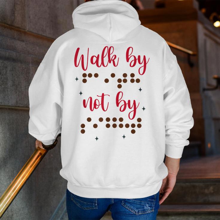 Visually Impaired Teacher Braille Bible Verse Walk By Faith Men Zip Up Hoodie Back Print, funny gift Visually Impaired Teacher Braille Bible Verse Walk By Faith Men Zip Up Hoodie Back Print, funny gift