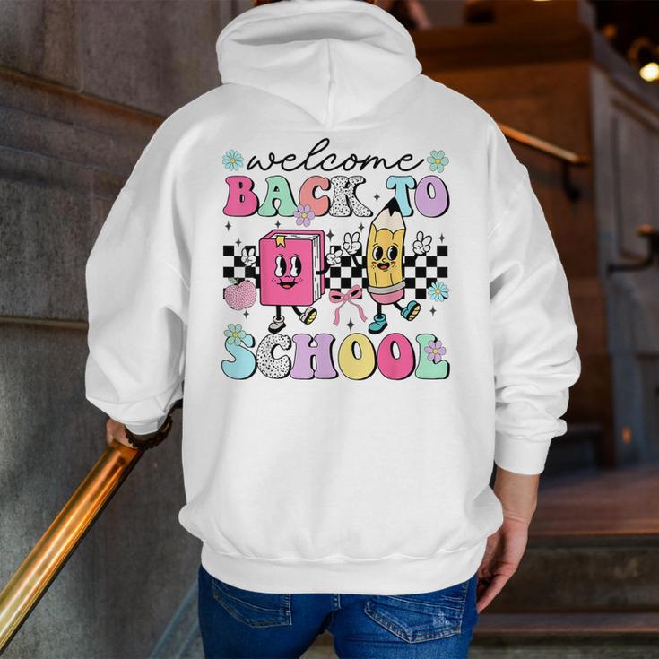 Welcome Back To School 2024 Teachers Students First Day Men Zip Up Hoodie Back Print, funny gift