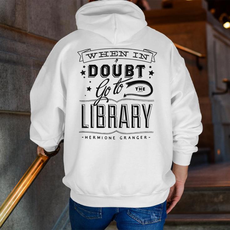 When In Doubt Go To The Library Teacher Vintage Book Lovers Men Zip Up Hoodie Back Print, funny gift When In Doubt Go To The Library Teacher Vintage Book Lovers Men Zip Up Hoodie Back Print, funny gift
