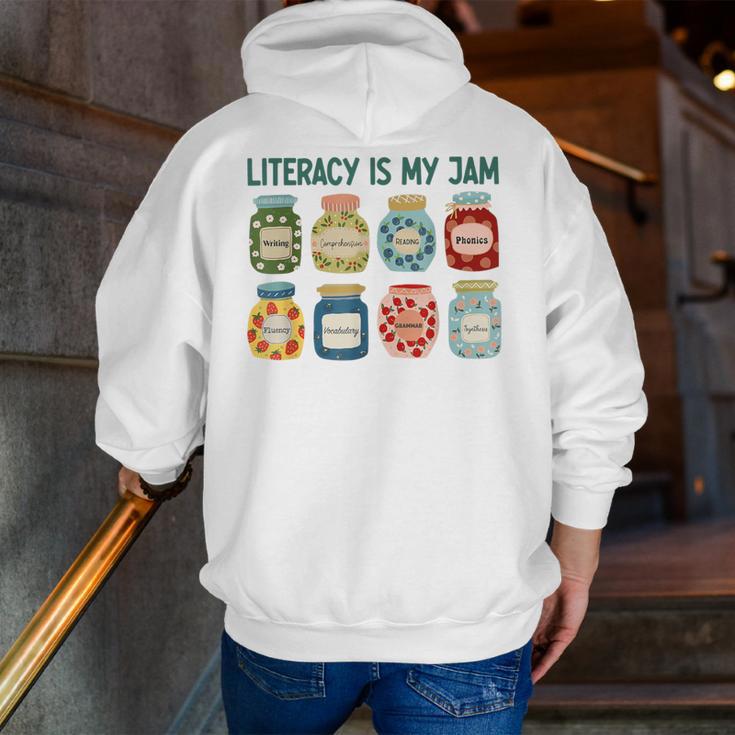 Women Literacy Is My Jam Literacy Teacher Reading Teacher Men Zip Up Hoodie Back Print, funny gift Women Literacy Is My Jam Literacy Teacher Reading Teacher Men Zip Up Hoodie Back Print, funny gift