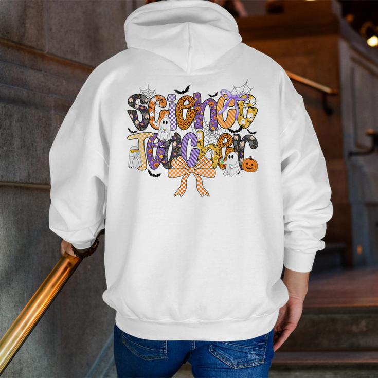Women Spooky Science Teacher Halloween Science Stem Teacher Men Zip Up Hoodie Back Print, Science Teacher Hoodies, funny gift
