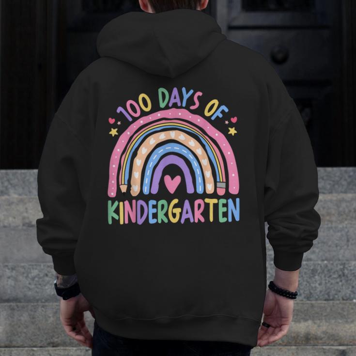 100th Day Of Kindergarten Teacher Kids 100 Days Smarter Men Zip Up Hoodie Back Print, funny design