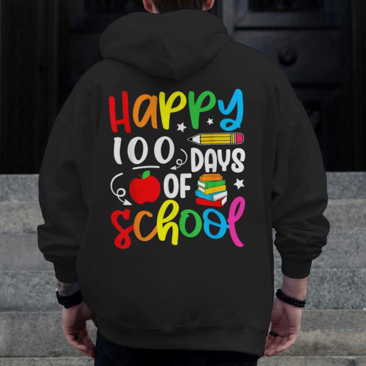 100th Day Of School Teachers Kids Girls Child Happy 100 Days Men Zip Up Hoodie Back Print, funny design 100th Day Of School Teachers Kids Girls Child Happy 100 Days Men Zip Up Hoodie Back Print, funny design