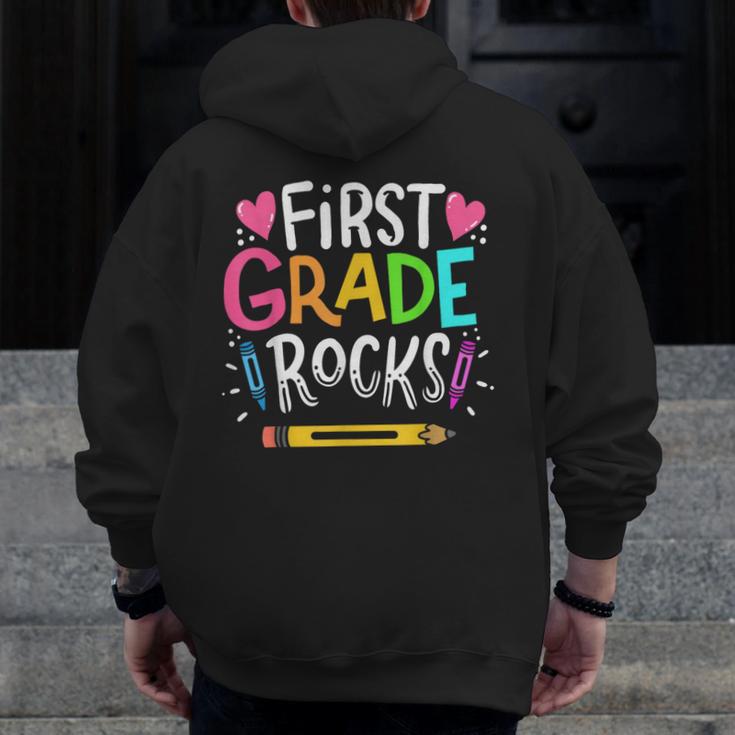 1st Grade Teacher Men Zip Up Hoodie Back Print, funny design 1st Grade Teacher Men Zip Up Hoodie Back Print, funny design