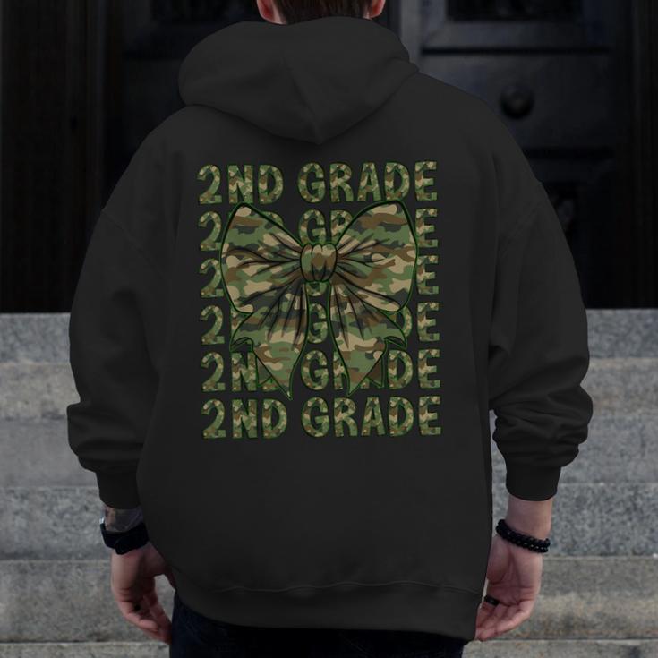 2nd Grade Teacher Student Camo Bow Back To School Men Zip Up Hoodie Back Print, 2nd Grade Teacher Gifts, funny design 2nd Grade Teacher Student Camo Bow Back To School Men Zip Up Hoodie Back Print, 2nd Grade Teacher Gifts, funny design