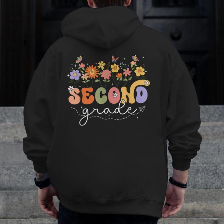 2nd Second Grade Teacher Wildflower Back To School Floral Men Zip Up Hoodie Back Print, 2nd Grade Teacher Gifts, funny design 2nd Second Grade Teacher Wildflower Back To School Floral Men Zip Up Hoodie Back Print, 2nd Grade Teacher Gifts, funny design