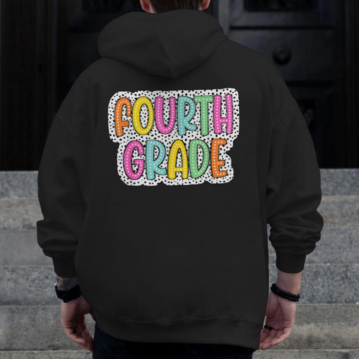 4th Grade Back To School Dalmatian Dots Teacher Student Men Zip Up Hoodie Back Print, 4th Grade Teacher Gifts, funny design 4th Grade Back To School Dalmatian Dots Teacher Student Men Zip Up Hoodie Back Print, 4th Grade Teacher Gifts, funny design