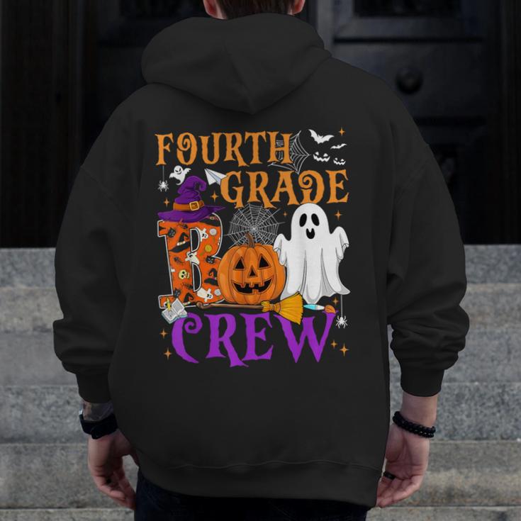 4th Grade Boo Crew Teacher Student Halloween Costume Men Zip Up Hoodie Back Print, 4th Grade Teacher Gifts, funny design