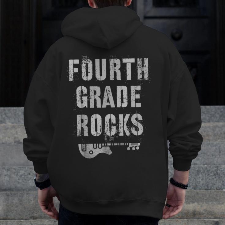 4th GRADE Rocks Teacher Rockstars I Teach Ready To Rock Men Zip Up Hoodie Back Print, 4th Grade Teacher Gifts, funny design