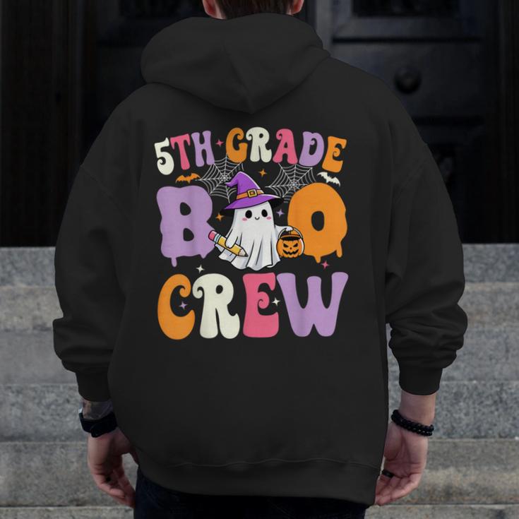5th Grade Boo Crew Spooky Fifth Grade Halloween Teacher Men Zip Up Hoodie Back Print, funny design