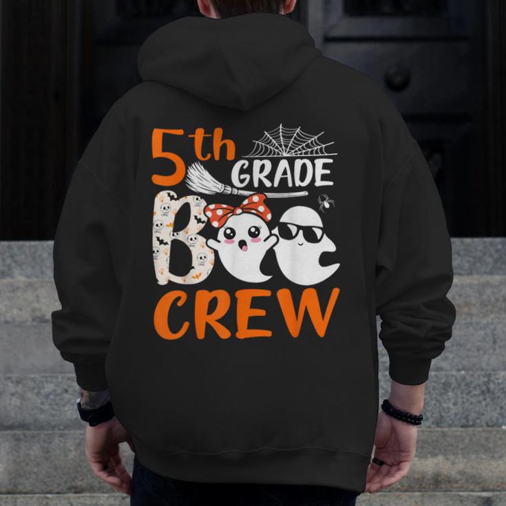 5th Grade Boo Crew Teachers Students Ghost Halloween Men Zip Up Hoodie Back Print, funny design