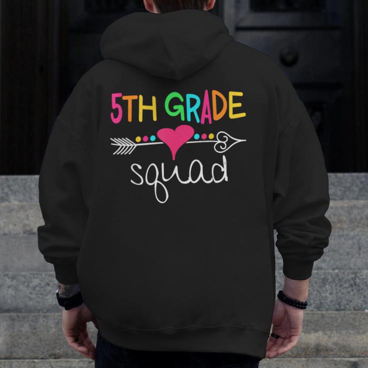 5th Grade Squad Fifth Teacher Student Team Back To School Men Zip Up Hoodie Back Print, funny design