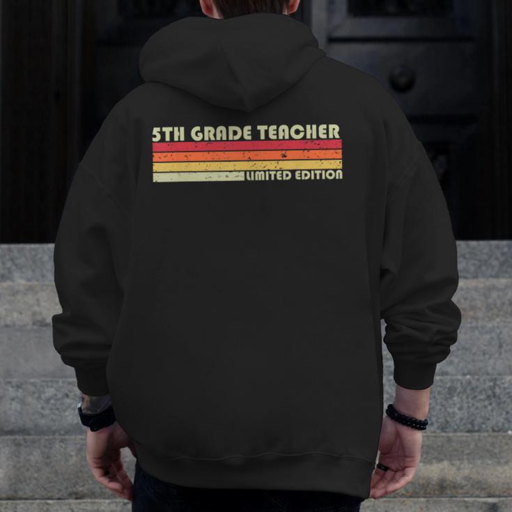5TH GRADE TEACHER Job Title Profession Birthday Worker Men Zip Up Hoodie Back Print, funny design