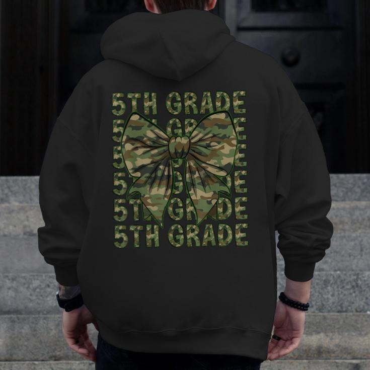 5th Grade Teacher Student Camo Bow Back To School Men Zip Up Hoodie Back Print, funny design 5th Grade Teacher Student Camo Bow Back To School Men Zip Up Hoodie Back Print, funny design
