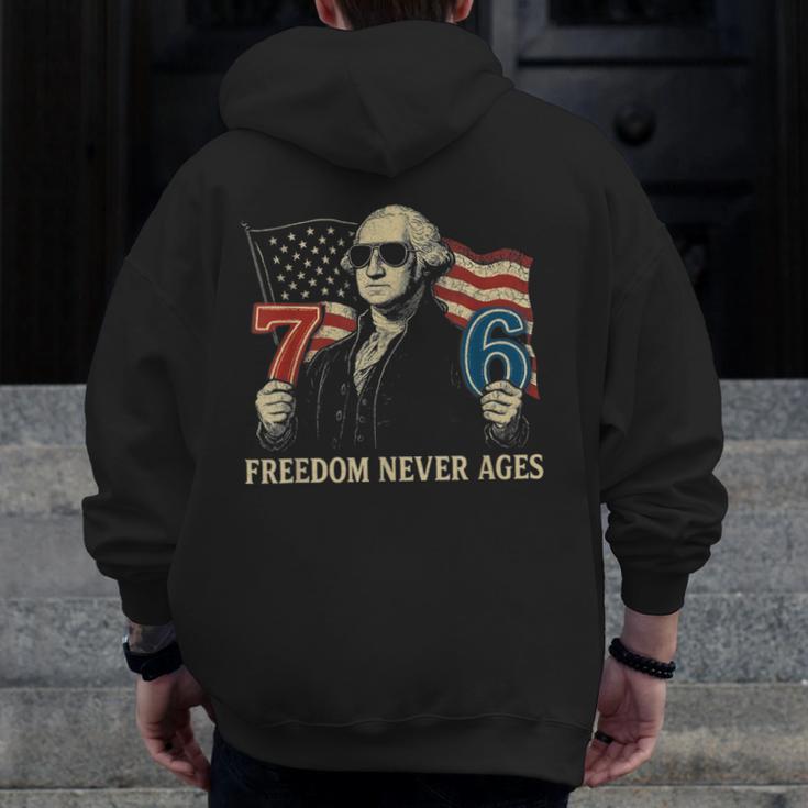 6-7 7-6 George Washington Freedom For Teachers Men Zip Up Hoodie Back Print, funny design 6-7 7-6 George Washington Freedom For Teachers Men Zip Up Hoodie Back Print, funny design