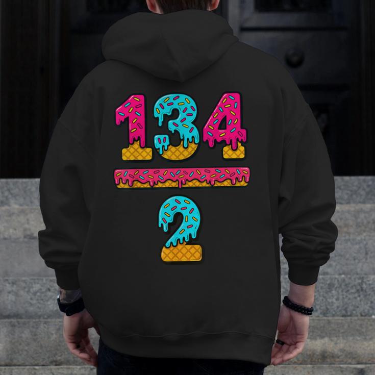 67 Ice Cream Drip Meme Division Math Teacher Gen Alpha Slang Men Zip Up Hoodie Back Print, funny design