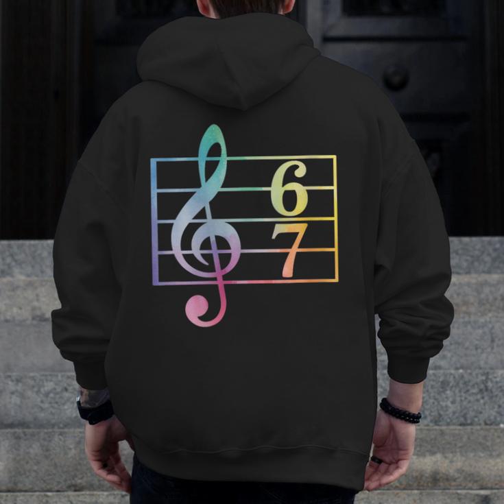 67 Music Meme Slang Six Seven Music Teacher Musician Men Zip Up Hoodie Back Print, funny design