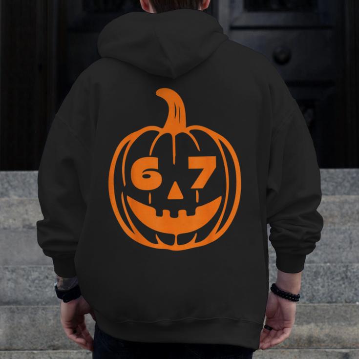 67 Six Seven Halloween Costume For Students Teachers Men Zip Up Hoodie Back Print, funny design 67 Six Seven Halloween Costume For Students Teachers Men Zip Up Hoodie Back Print, funny design
