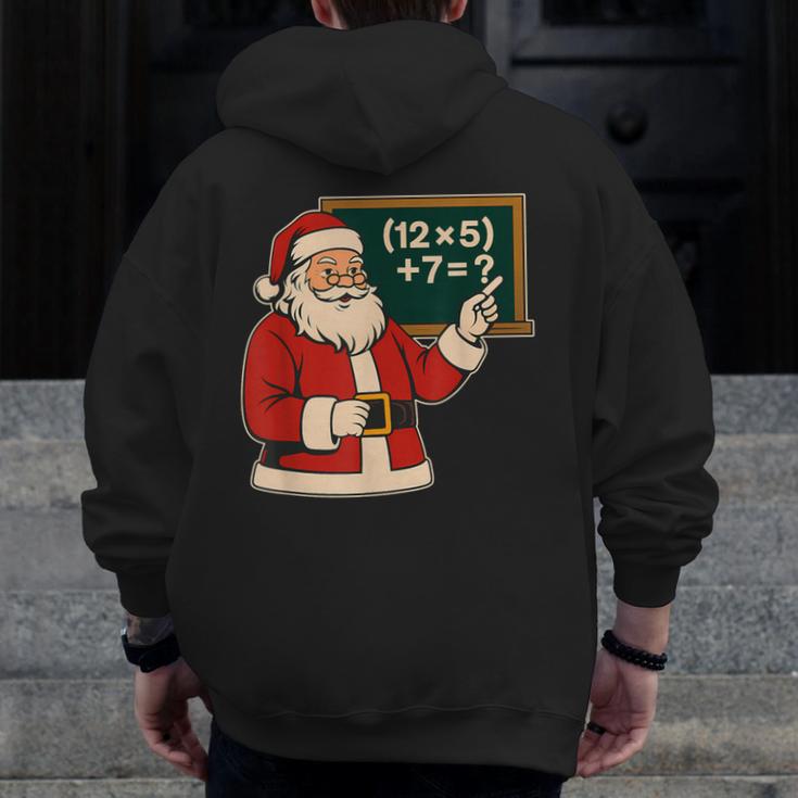 67 Teacher Christmas Santa Six Seven Meme Brainrot Math Joke Men Zip Up Hoodie Back Print, funny design