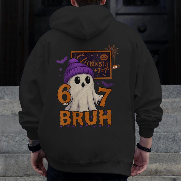67 Teacher Halloween Ghost Six Seven Meme Math Equation Bruh Men Zip Up Hoodie Back Print, funny design 67 Teacher Halloween Ghost Six Seven Meme Math Equation Bruh Men Zip Up Hoodie Back Print, funny design