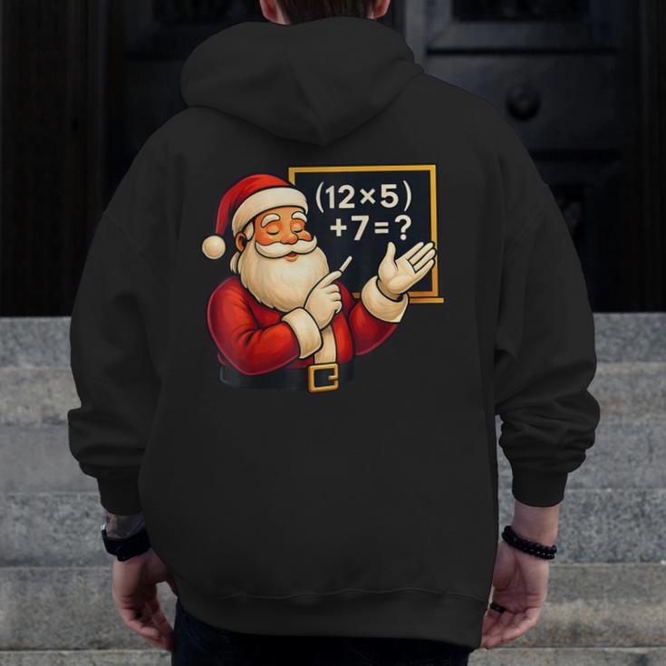 67 Teacher Santa Christmas Six Seven Meme Math Xmas Men Zip Up Hoodie Back Print, funny design