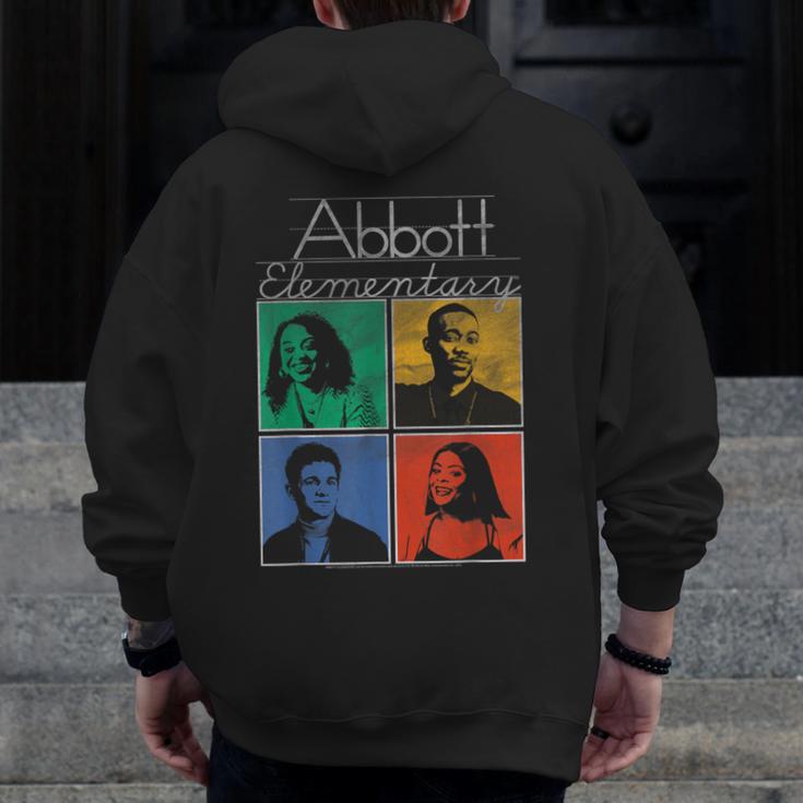 Abbott Elementary Colorful Pop Art Teachers TV Show Men Zip Up Hoodie Back Print, funny design
