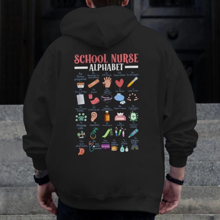 ABC School Nurse Alphabet Student Teacher Health Worker Men Zip Up Hoodie Back Print, funny design ABC School Nurse Alphabet Student Teacher Health Worker Men Zip Up Hoodie Back Print, funny design