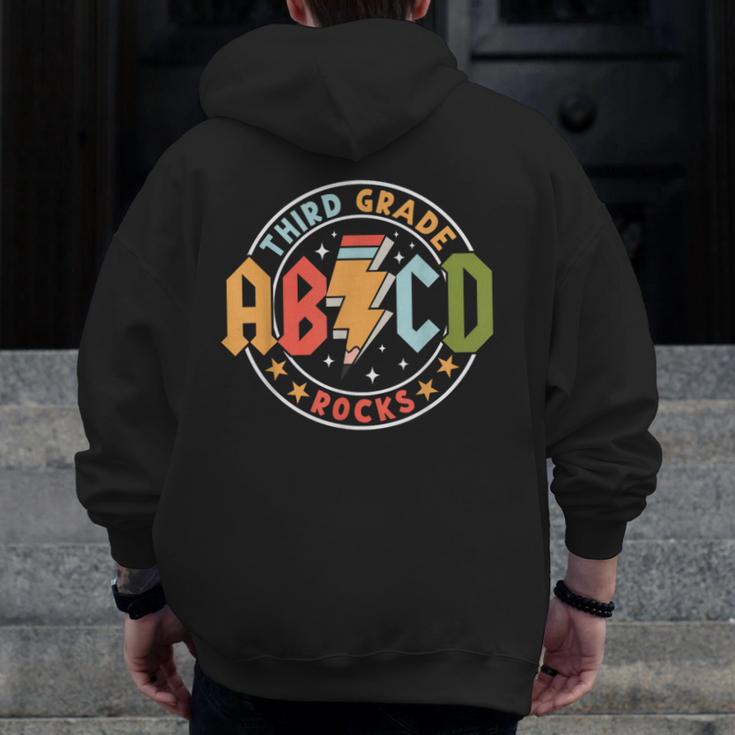 ABCD 3rd Grade Rocks Pencil Lightning Teachers Rock Boys Men Zip Up Hoodie Back Print, funny design ABCD 3rd Grade Rocks Pencil Lightning Teachers Rock Boys Men Zip Up Hoodie Back Print, funny design
