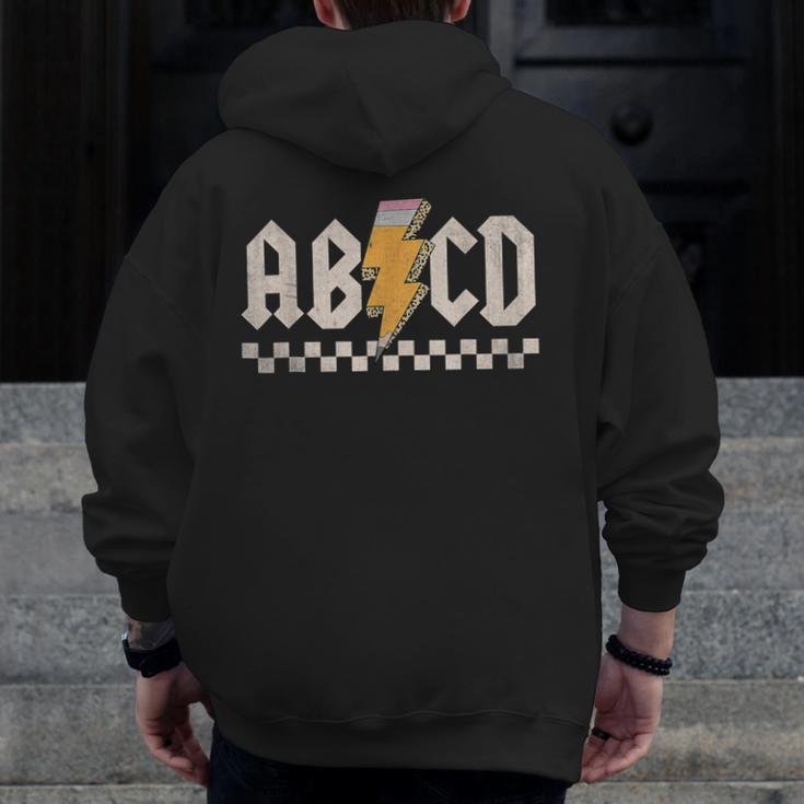ABCD Back In Class First Day Back To School Teacher Student Men Zip Up Hoodie Back Print, funny design ABCD Back In Class First Day Back To School Teacher Student Men Zip Up Hoodie Back Print, funny design