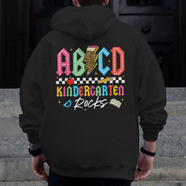 ABCD Kindergarten Rocks Pencil Lightning Teachers Rock Boys Men Zip Up Hoodie Back Print, funny design ABCD Kindergarten Rocks Pencil Lightning Teachers Rock Boys Men Zip Up Hoodie Back Print, funny design