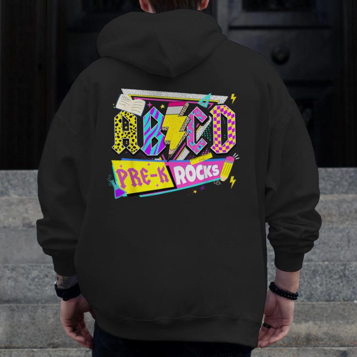 ABCD Pre-K Rocks Back To School PreK Kindergarten Teacher Men Zip Up Hoodie Back Print, funny design ABCD Pre-K Rocks Back To School PreK Kindergarten Teacher Men Zip Up Hoodie Back Print, funny design