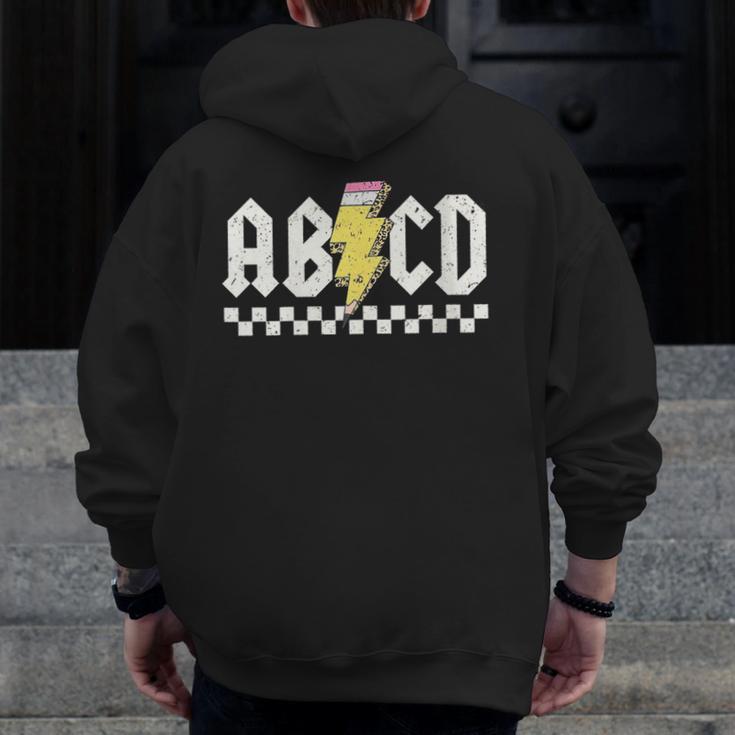 ABCD Teacher Men Zip Up Hoodie Back Print, funny design