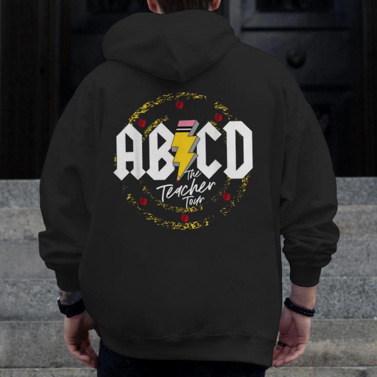 ABCD The Teacher Tour Last Day Of School Rockin' Teacher Men Zip Up Hoodie Back Print, funny design