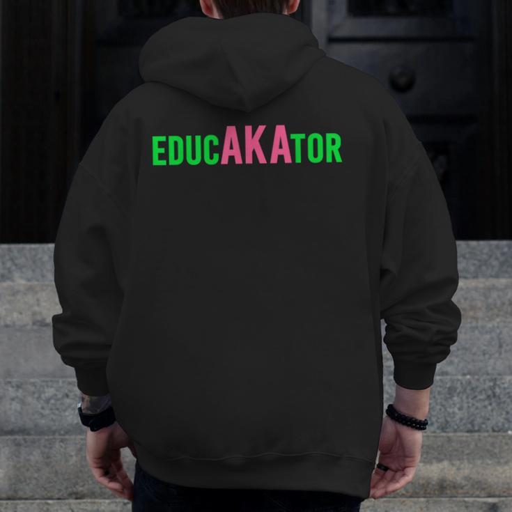 Aka Educator Educators & Teacher Crew School Squad Men Zip Up Hoodie Back Print, funny design