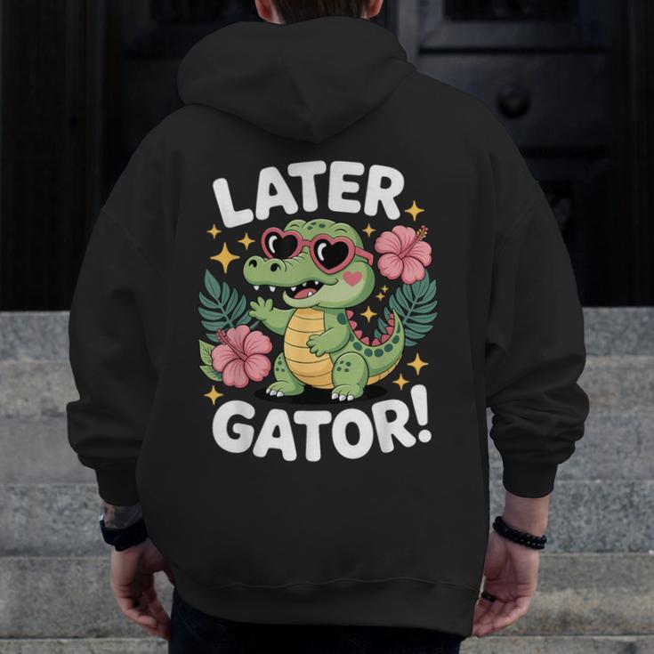 Alligator Later Gator Teacher Summer Last Day Fun Men Zip Up Hoodie Back Print, funny design Alligator Later Gator Teacher Summer Last Day Fun Men Zip Up Hoodie Back Print, funny design