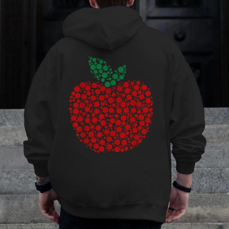 Apple Dot Pattern Art Teacher Appreciation Men Women Humor Men Zip Up Hoodie Back Print, funny design Apple Dot Pattern Art Teacher Appreciation Men Women Humor Men Zip Up Hoodie Back Print, funny design