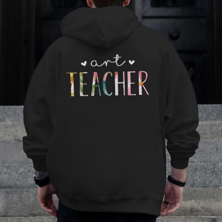 Art Teacher Cute Floral Men Zip Up Hoodie Back Print, funny design Art Teacher Cute Floral Men Zip Up Hoodie Back Print, funny design