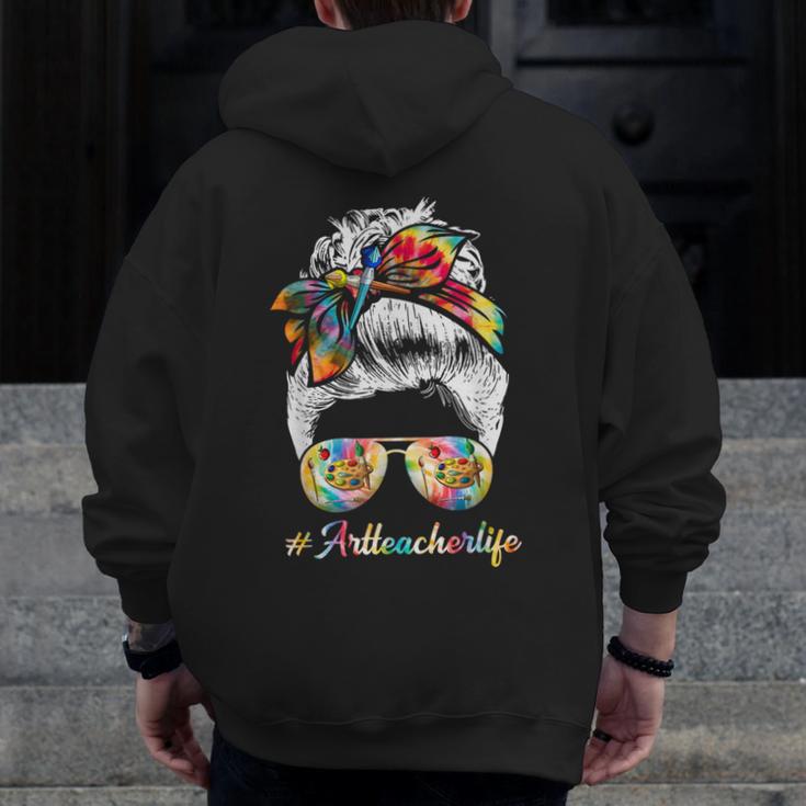 Art Teacher Life Messy Bun Back To School Art Teacher Men Zip Up Hoodie Back Print, funny design Art Teacher Life Messy Bun Back To School Art Teacher Men Zip Up Hoodie Back Print, funny design